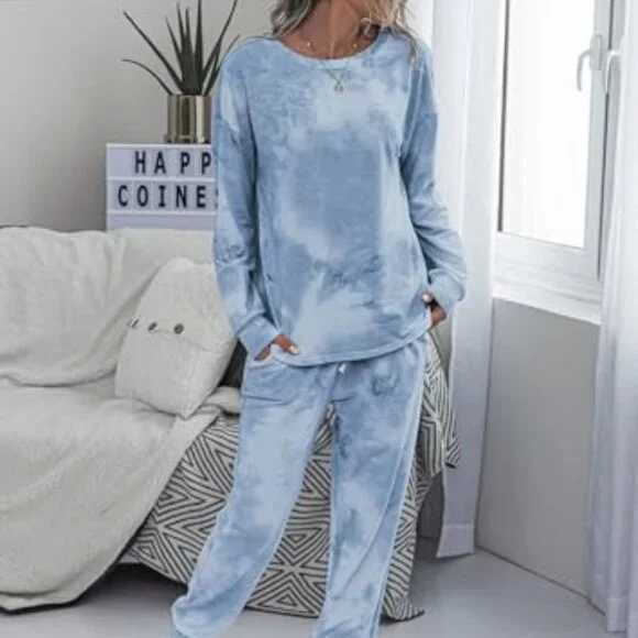 Women's Long Sleeve Jogger Pajama Set - Soft Loungewear Matching Outfit